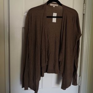 Draped, open cardigan